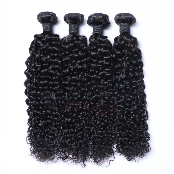 Peruvian hair human hair weave afro kinky curl lace closure with bundles Hw00110